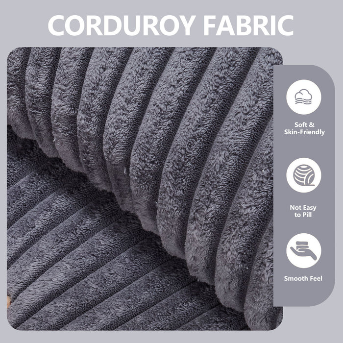 L - Shape Modern Minimalist Modular Sectional Sofa, Upholstered Cloud Couch With Deep Seats