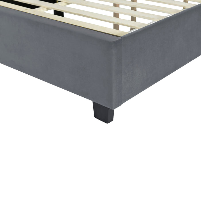 Upholstered Platform Bed With Big Headboard