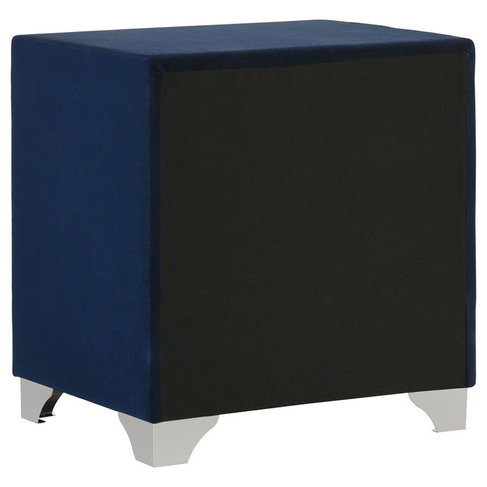 Melody Upholstered 2-drawer Nightstand Pacific Blue