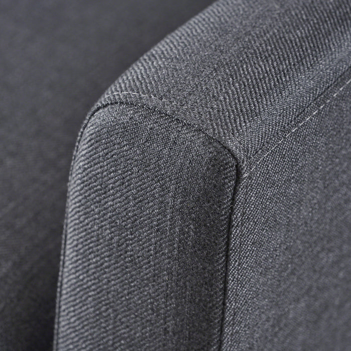 Contemporary Club Chair With Nailhead Trim Fabric And Birch Wood Legs