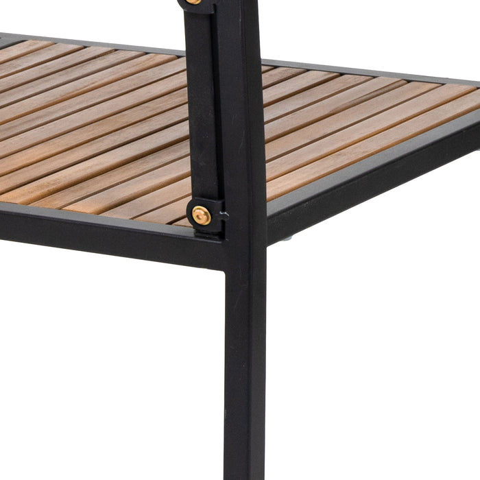 Vermilion - Outdoor Dining Chair With Vertical Slat And Wooden Arm