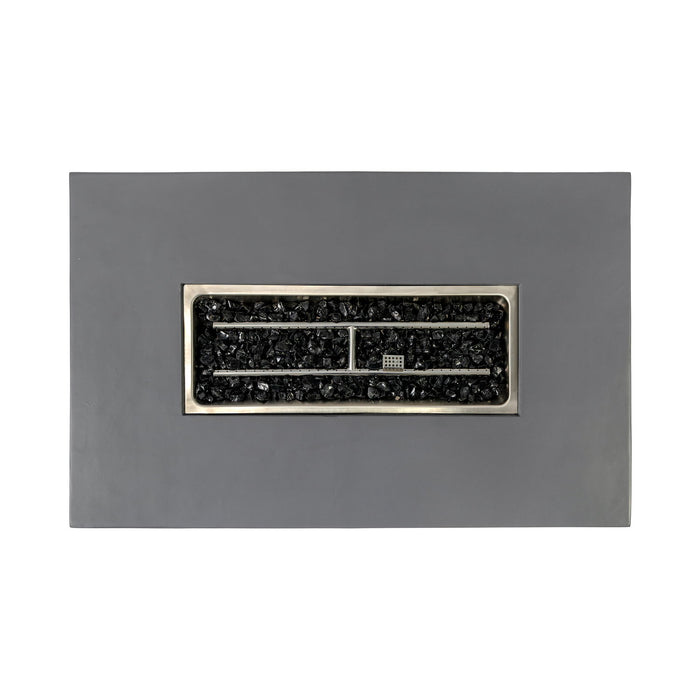 Volon - Rectangular Fire Pit Table, Propane Powered, 50,000 BTU - Light Gray