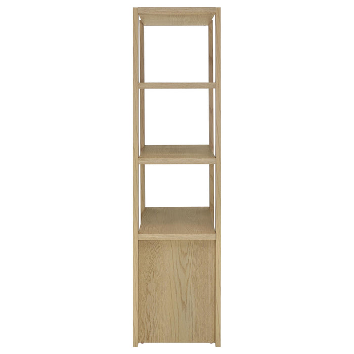 Susac - 3 Shelf Media Tower With Tall Pier Cabinet - Light Oak
