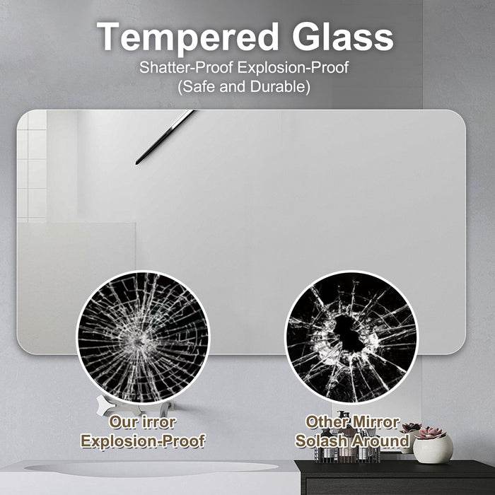 Bathroom Vanity Mirror, Wall-Mounted Mirror For Bathroom Anti-Fog, Waterproof