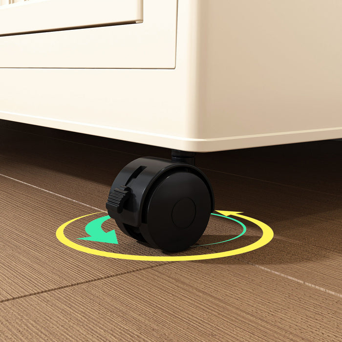 Portable Wardrobe Closet Storage Organizer With 17 Magnetic Doors, 17 Cubes, Hanging Rod & 6 Hangers - Creamy White