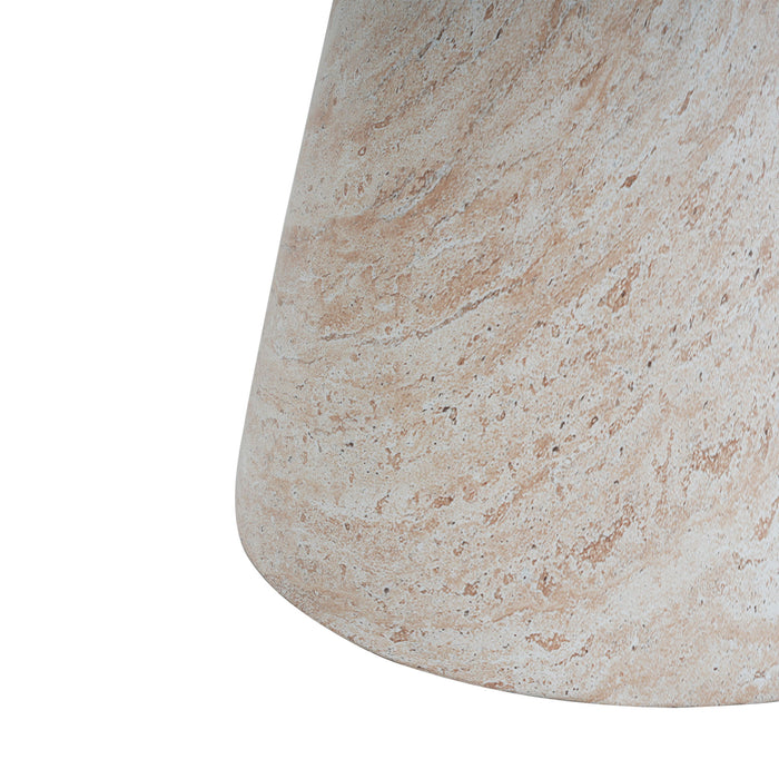 Outdoor / Indoor Lightweight Concrete Side Table, Travertine - Beige