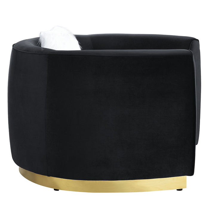 Achelle - Chair With Pillow - Black Velvet