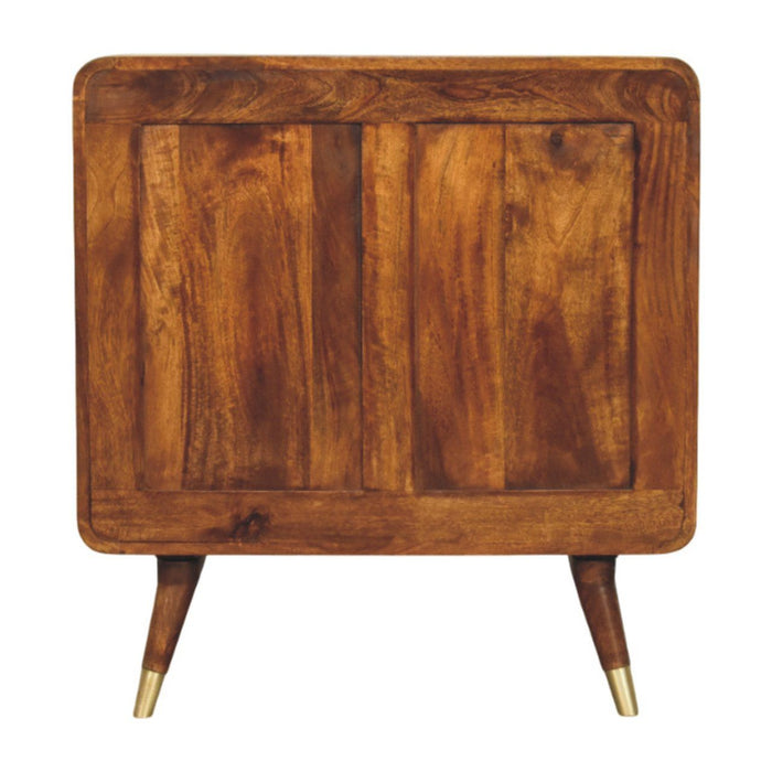 Avora - Brass Embossed 2 Door Cabinet - Brown / Golden