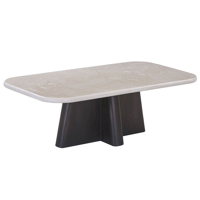 Jacory - Coffee Table With Bottocino Marble Top - Espresso