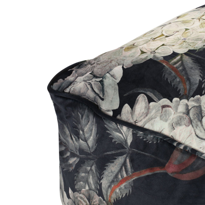 Hazel - Large Square Pouf With Flower Print