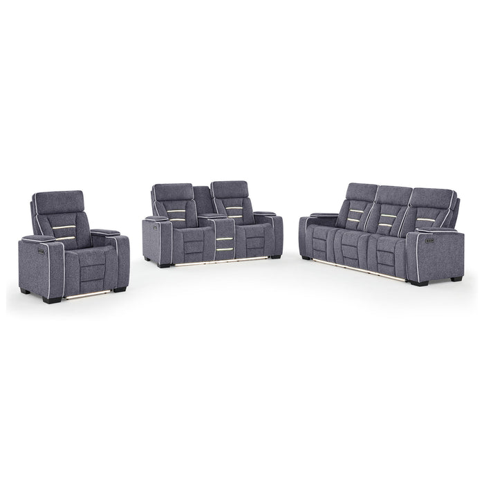 Austin - Console Reclining Loveseat With Storage Arms - Gray