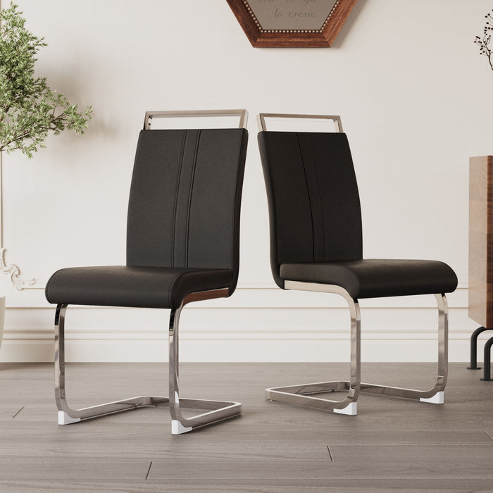 Modern Dining Chairs With Padded Seat, High Back