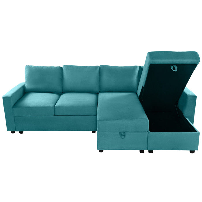 Convertible Sectional Sofa With Storage Chaise Lounges And USB Ports