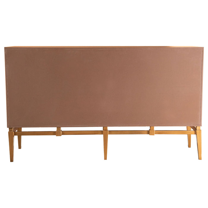 Capri - 4 Door Accent Cabinet - Brown / Gold
