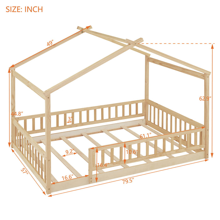Bed House Bed Frame With Fence