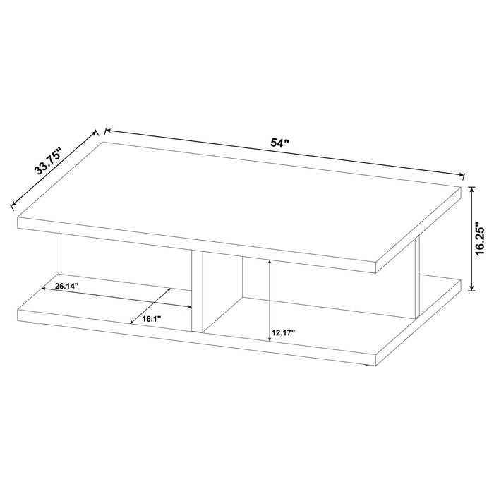 Cortona Square Engineered Wood Cocktail Coffee Table Mango