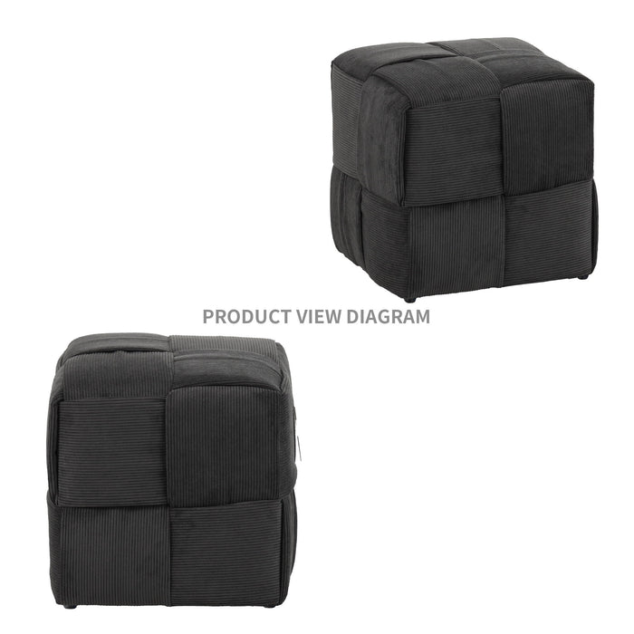 Modern Ottoman Foot Rest With Woven Design