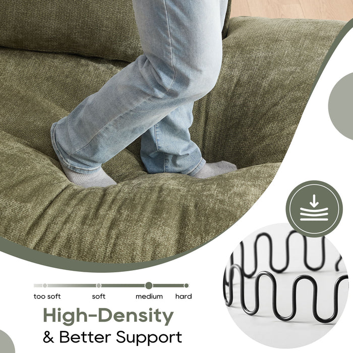 Modern Minimalist Modular Sectional Sofa With Deep Seats And Right Facing Chaise