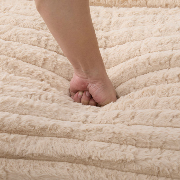 Plush Oversized Double Chaise Lounge Sofa Bed With USB Ports And Cup Holders