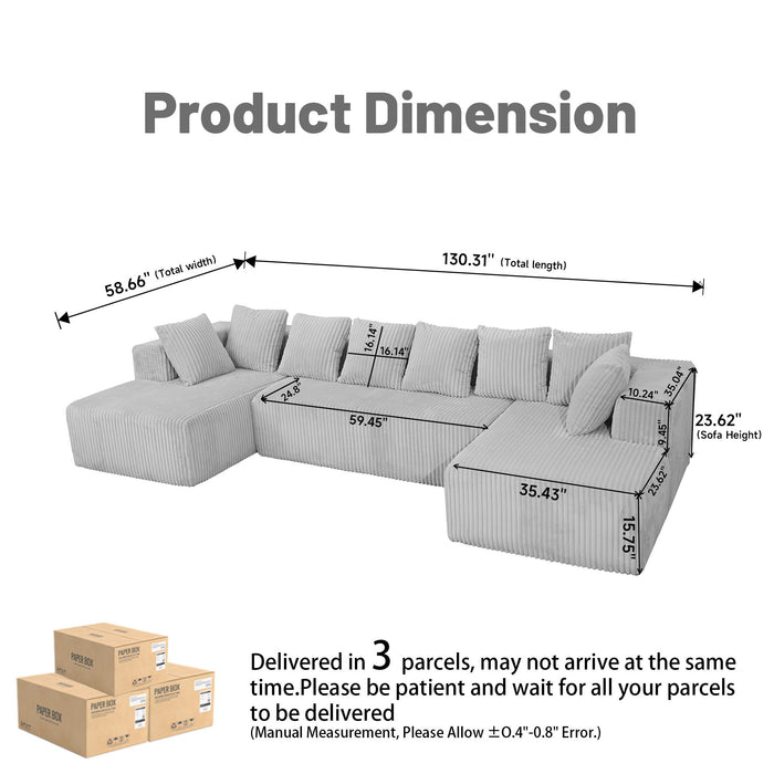 Modular U Shaped Sectional Sofa