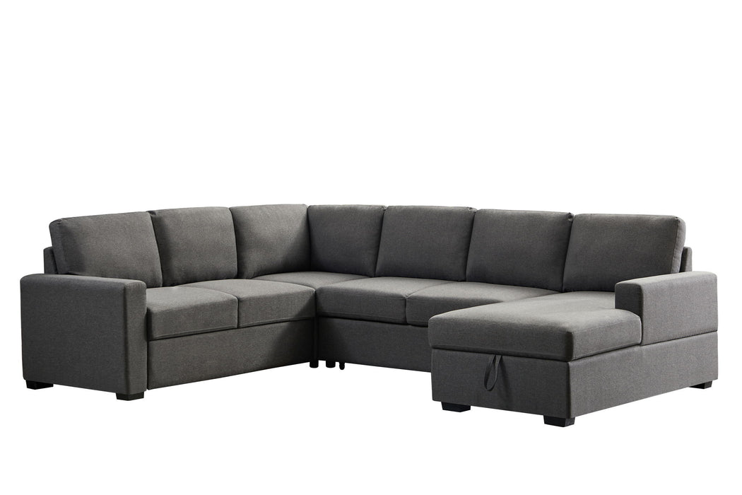 Ketterman - 4 Piece Upholstered Sectional - Dark Gray