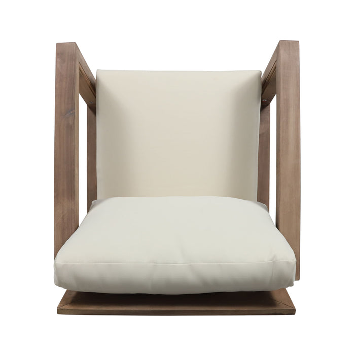 Outdoor Club Chair With Back And Seat Cushion - Brown
