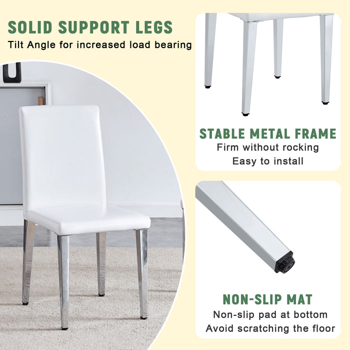 Elegant Upholstered Chairs & Metal Legs