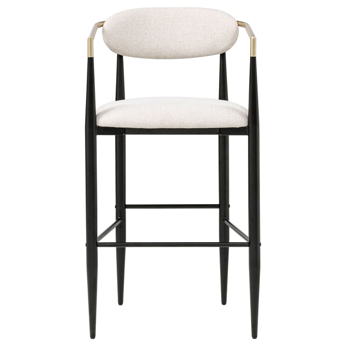 Tina Fabric Upholstered Bar Chair Beige (Set of 2)