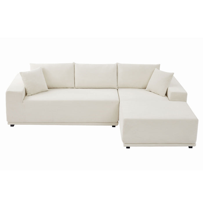 Modern Minimalist Style Couch, Upholstered Sleeper Sofa For Living Room, Bedroom, Salon, 2 Pieces Free Combination, L-Shape, Including Bottom Frame. Beige Right Arm