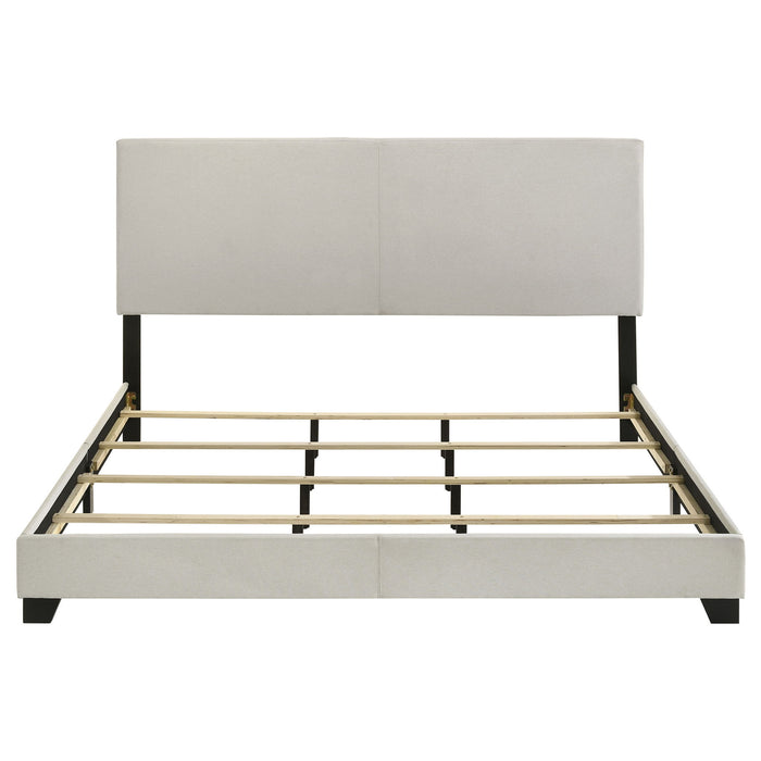 Dorian Fabric Upholstered Eastern King Panel Bed Cream