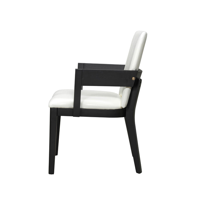 Modern Glossy Dining Chairs (Set of 2), Elegant Upholstery And Ergonomic Design - Black White