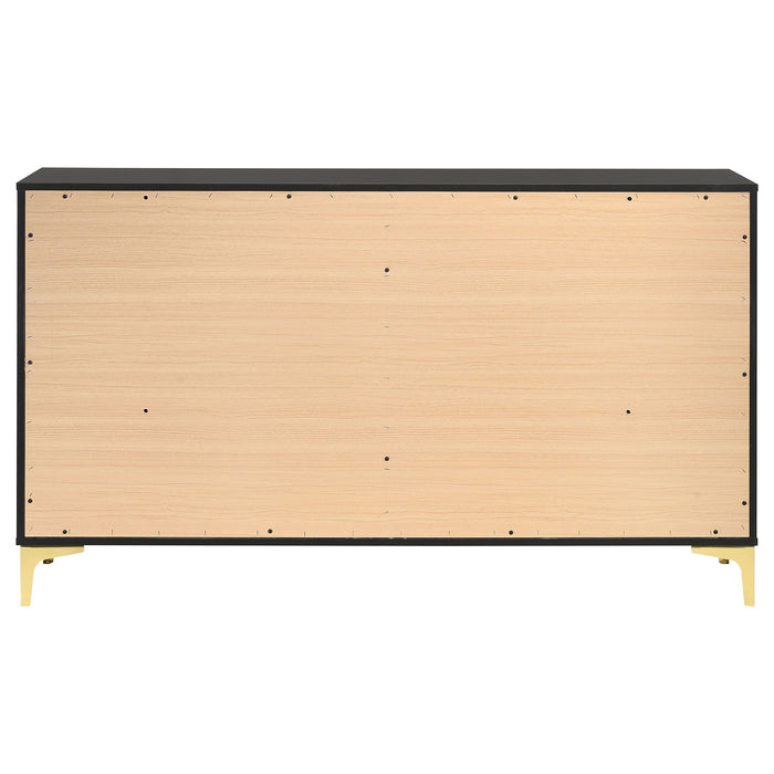Lexie - 6 Drawer Rectangular Dresser - Black