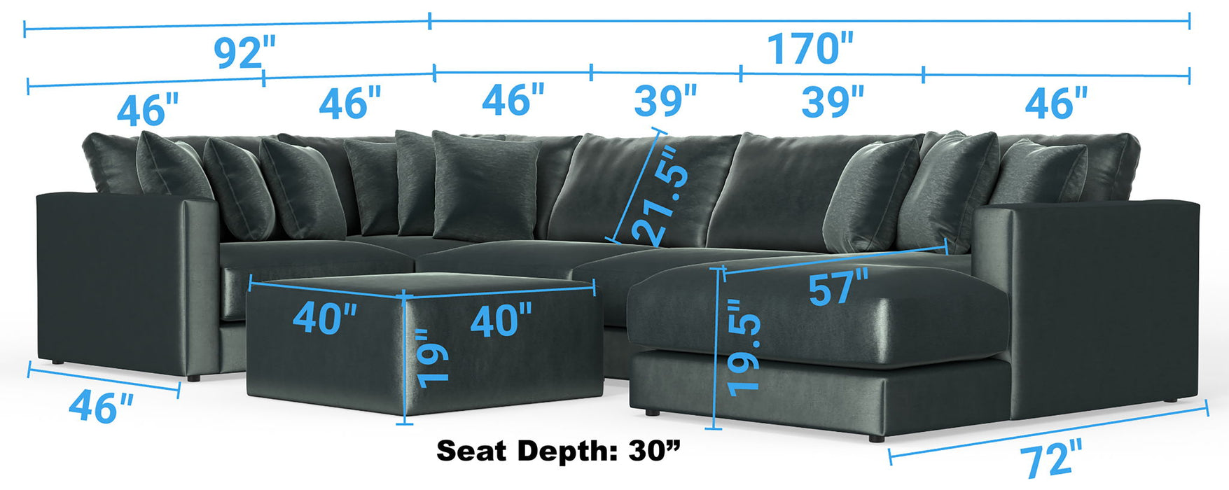 Remington - Modular Sofa And Cocktail Ottoman