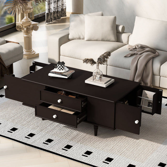 Modern Rectangle Coffee Table With Four Drawers