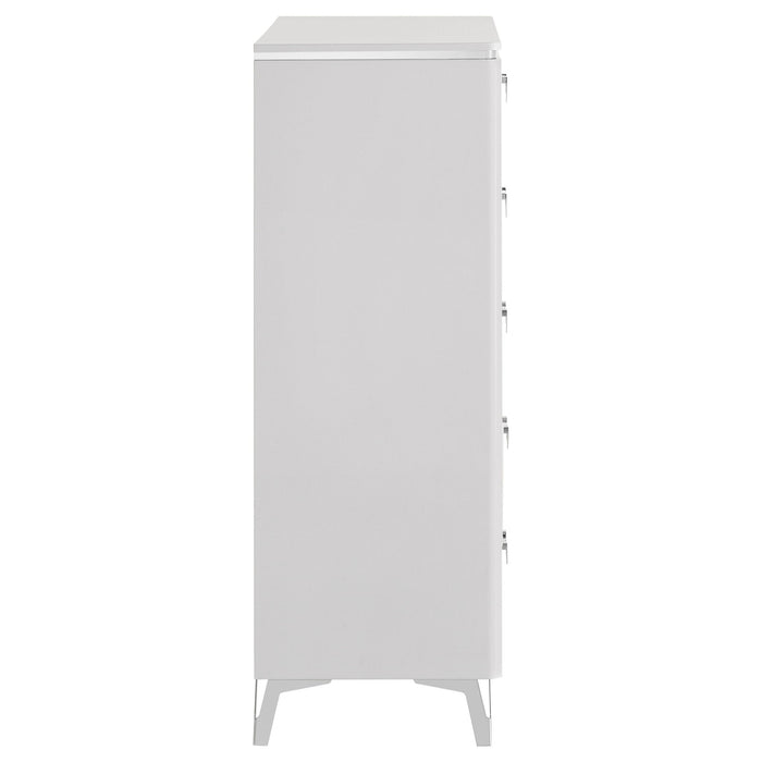 Buckley - 5 Drawer Chest - Gloss White