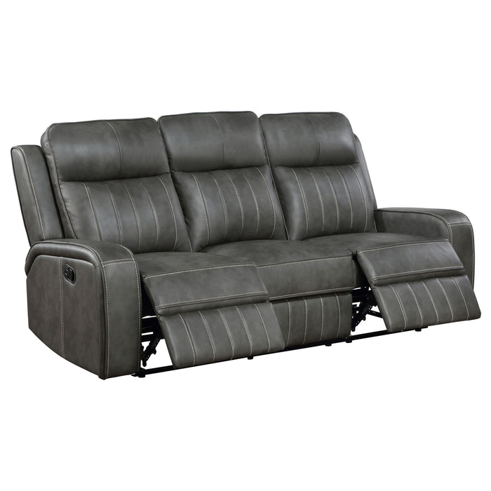 Forrest - 2 Piece Motion Reclining Sofa Set - Gray