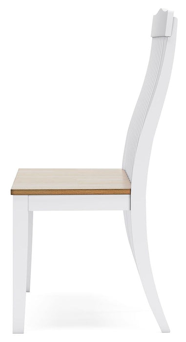 Ashbryn - Double Dining Chair - White / Natural