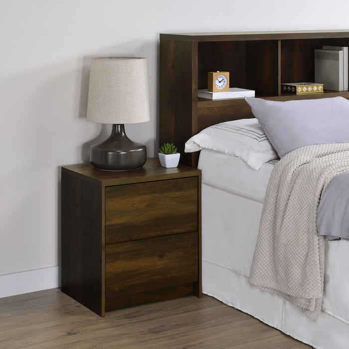 Transitional Nightstand With Dual USB Charging And Motion Sensor Light