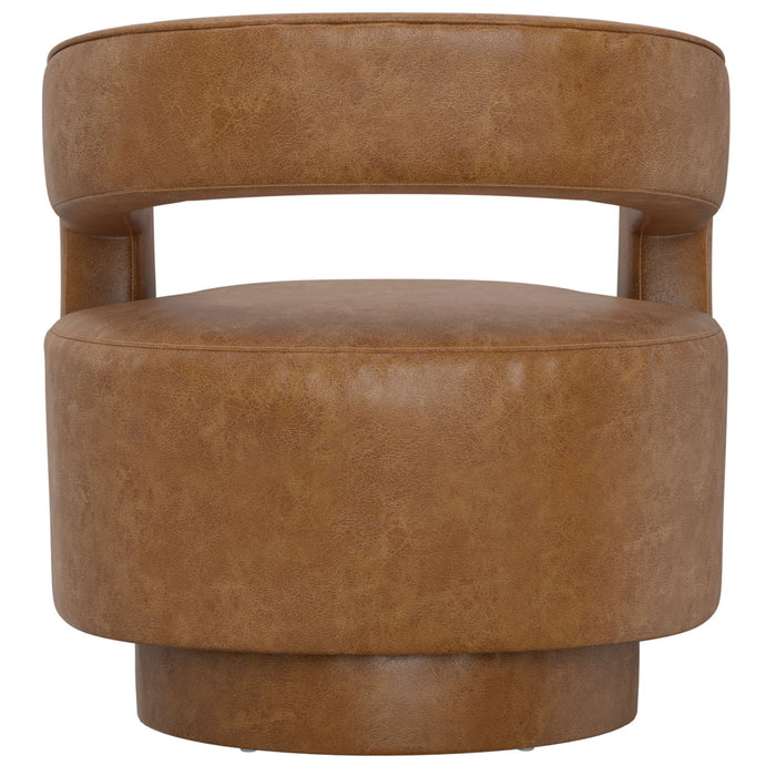 Swivel Accent Chair With Geometric Backrest