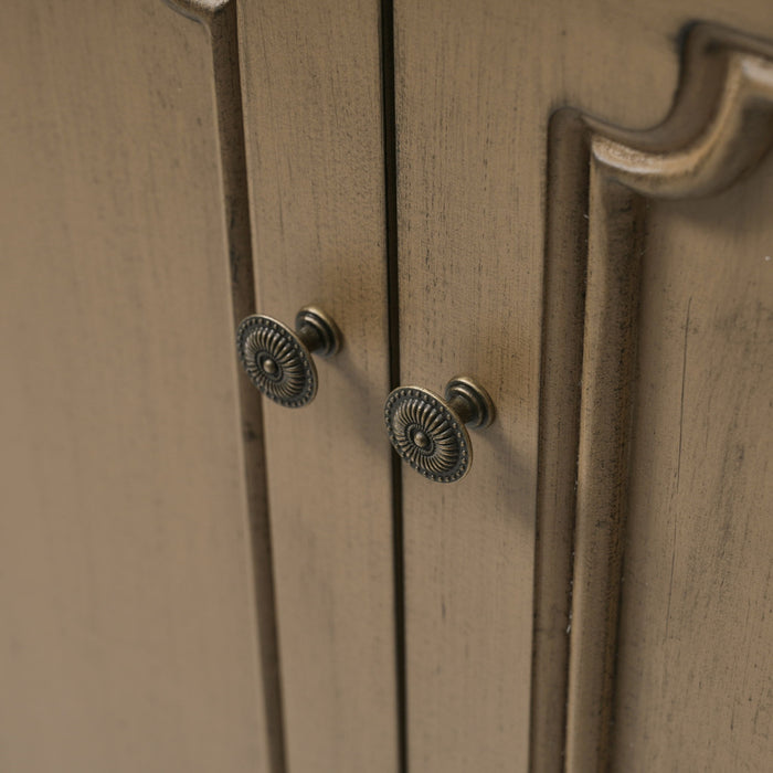 Vintage Bathroom Vanity With Ceramic Sink, Adjustable Shelves