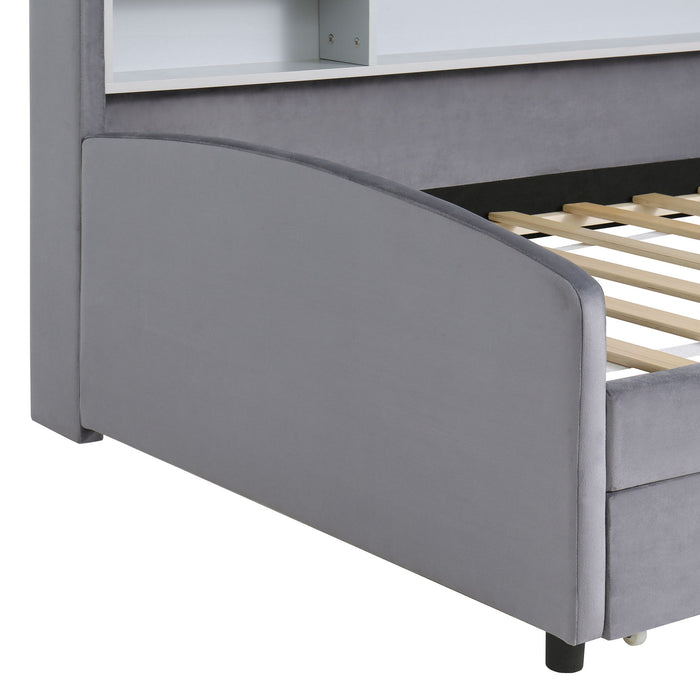 Luxurious Upholstered Platform Bed With Storage Drawers