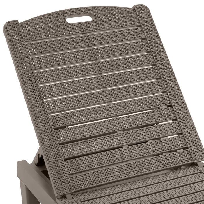 2 Piece Outdoor Chaise Lounges With Adjustable Backrest