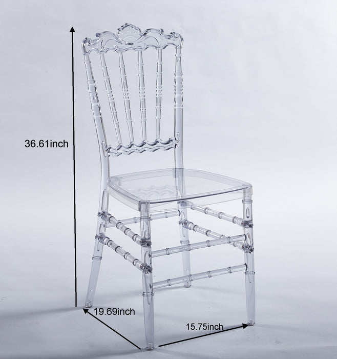 Dining Chair With Plastic Seat, Welding Chair (Set of 4) - Transparent