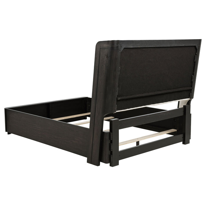 Leandro 55-inch Queen Wingback Bed Burnished Black