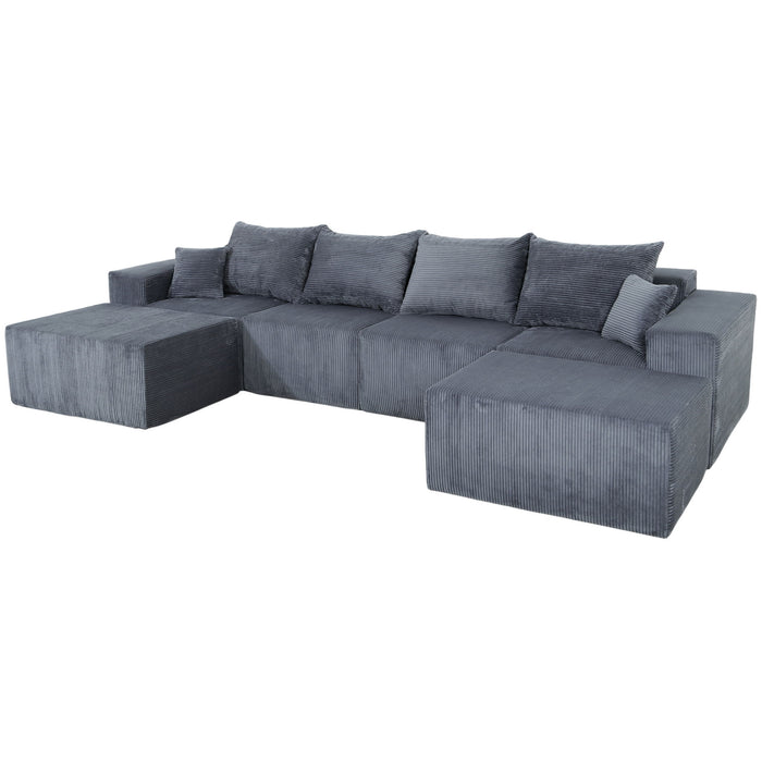 Modular Sectional Sofa, Convertible Couch With Chaise Corduroy