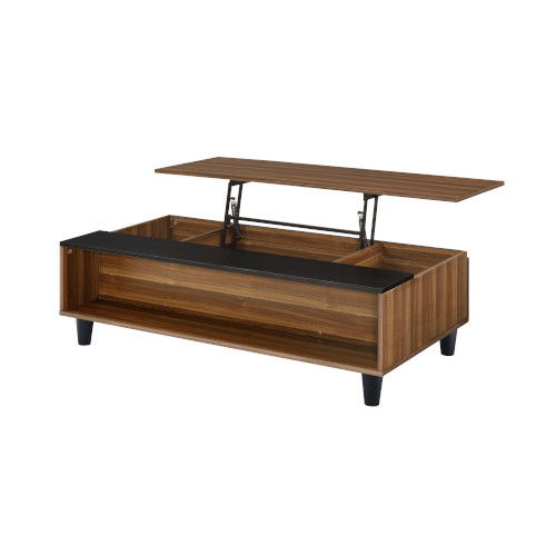 Avala - Coffee Table With Lift Top - Walnut & Black