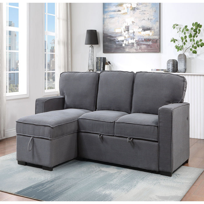 Territory - Pull Out Sofa Bed With Design - Dark Gray