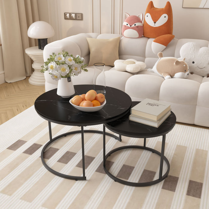 Round Nesting Coffee Table (Set of 2)