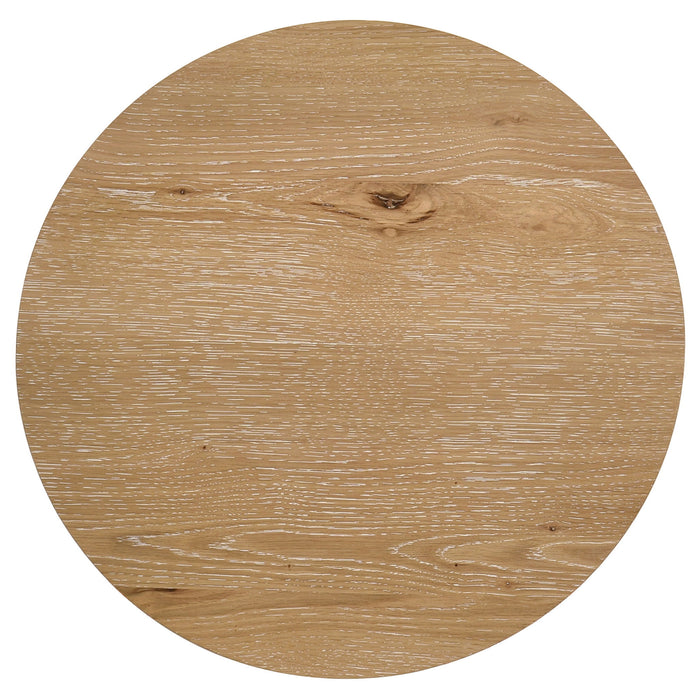 Kessler 3-piece Round Sculptural Wood Coffee Table Set Light Oak