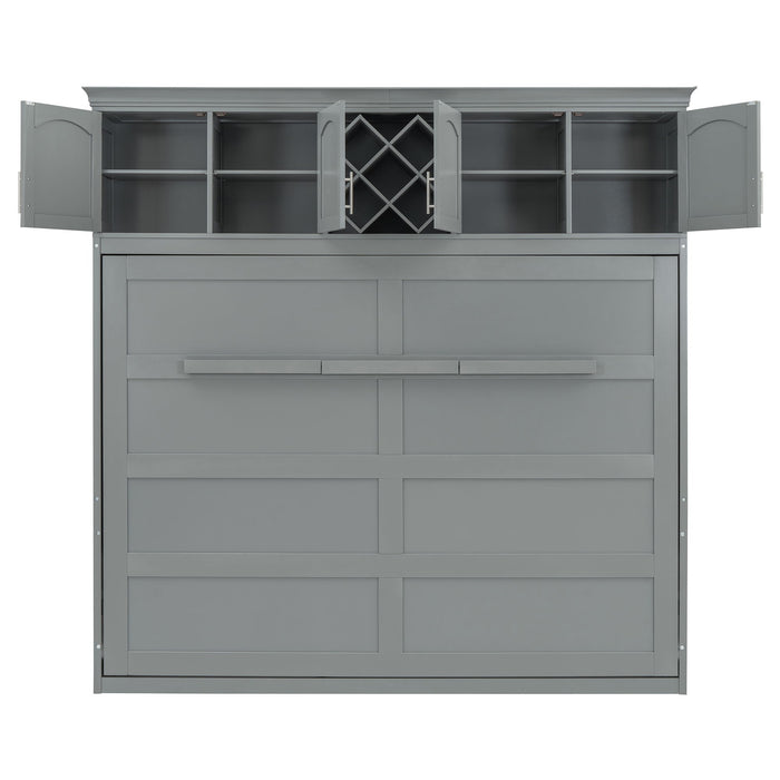 Murphy Wall Bed With Top Cabinets & Wine Rack